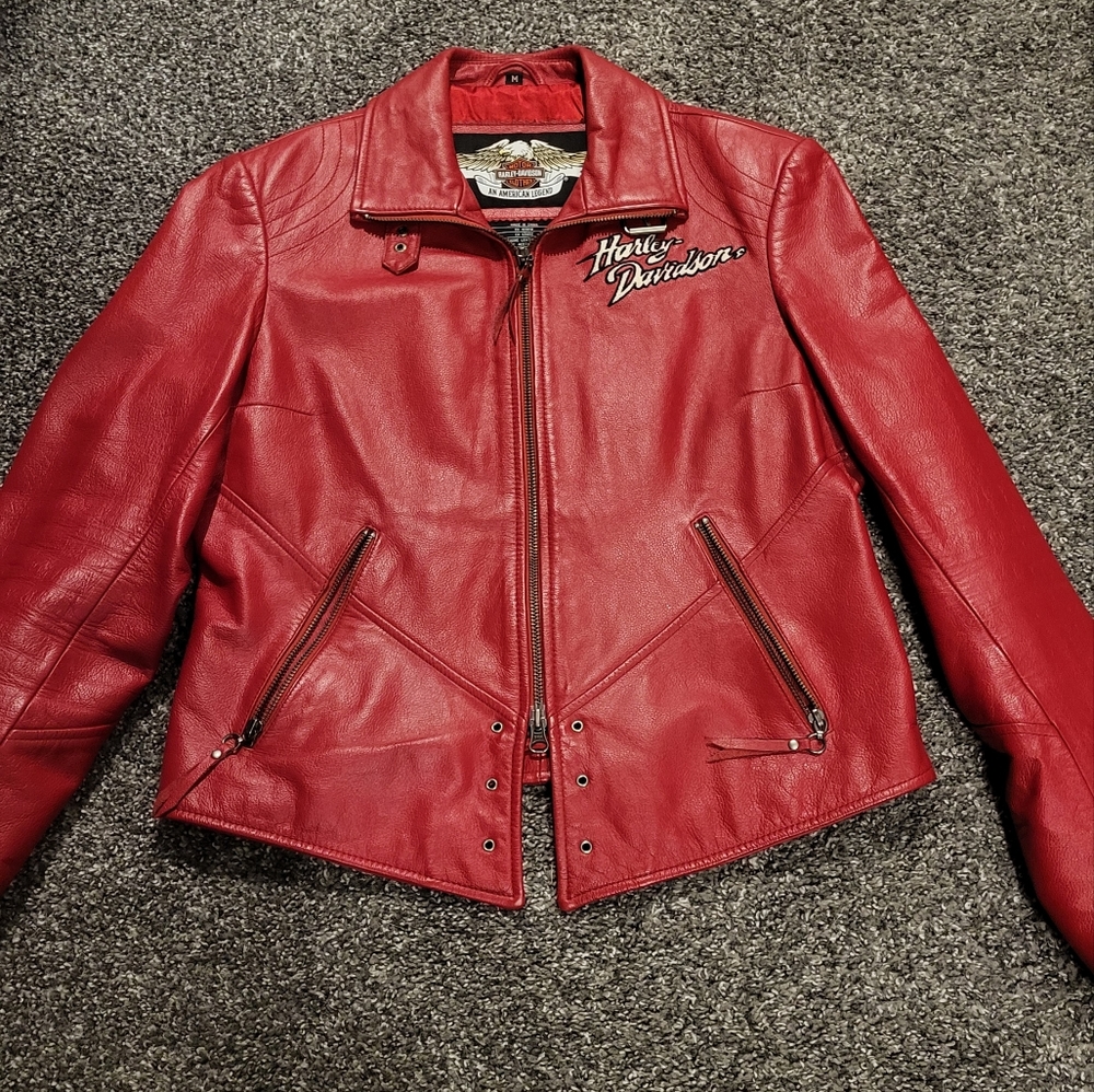 Harley Davidson soft Red leather jacket